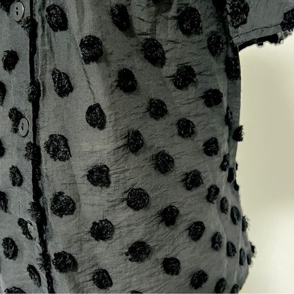 NWOT COREY LYNN CALTER chrisley pom pom top in black Small - Picture 6 of 14